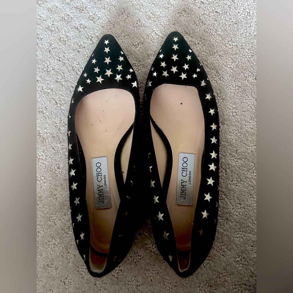 Jimmy Choo star flats. Needs a new rubber at the heel. Very minimal cost.